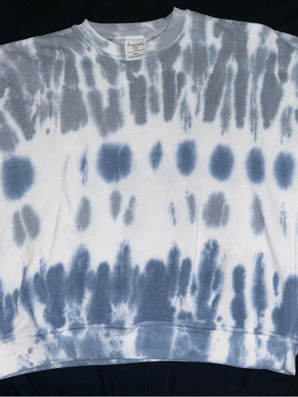 Dreamsicle Blue and WhiteTie-Dye Crewneck Sweatshirt